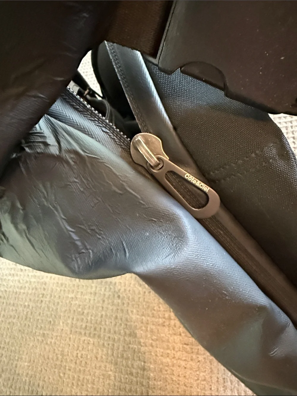 Black Côte et Ciel Nile Backpack, Minimalist Modern Design